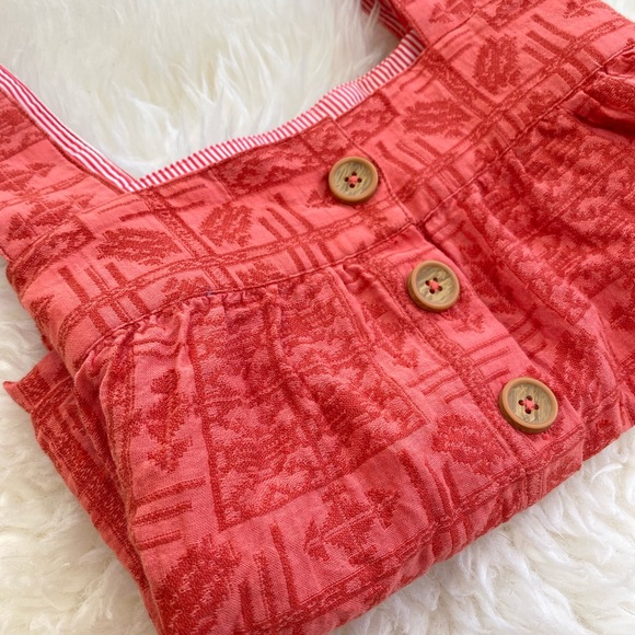 Anthropologie Sylvia Embroidered Button-back Tank Coral - Picture 5 of 6